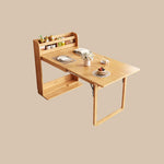 Load image into Gallery viewer, 62" Wall-Side Murphy Foldable Dining Table with Integrated Shelf Storage
