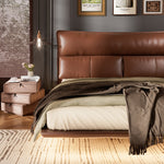 Load image into Gallery viewer, Luxury Floating Upholstered Platform Bed with LED Ambient Lighting &amp; Cushioned Headboard

