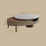 Load image into Gallery viewer, 46.8'' Modern Lift-Top Coffee Table with Sintered Stone Top &amp; Wood Base Sculptural Curved Design with Hidden Storage
