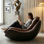 Load image into Gallery viewer, Modern Oversized Faux Leather Lounge Chair Deep Seat Lazy Sofa Accent Chair
