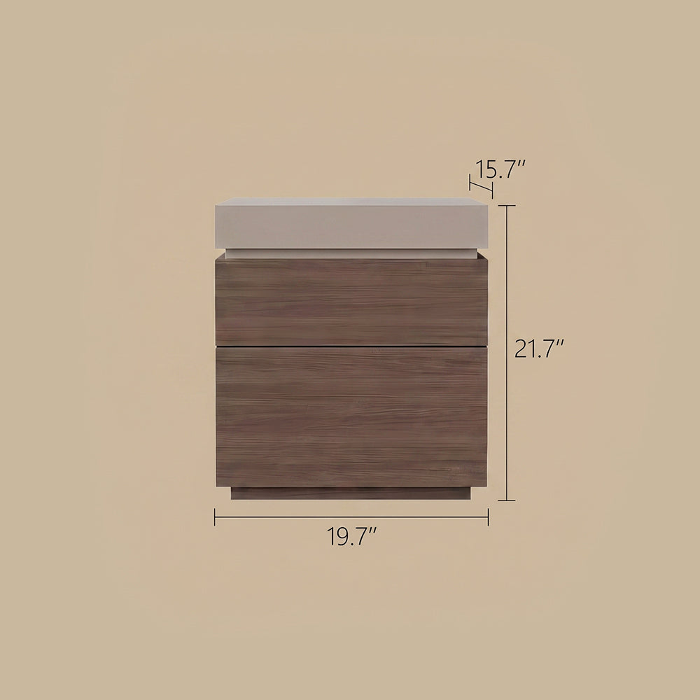 Modern Wooden Nightstand with 3 Drawers Minimalist Bedside Table Large Storage Design