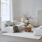 Load image into Gallery viewer, Modern Modular Sectional Sofa Removable Washable Cover Cream Upholstery Minimalist Low Profile Design
