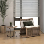 Load image into Gallery viewer, Boho Rattan Accent Chair with Cushioned Seat and Open-Weave Design
