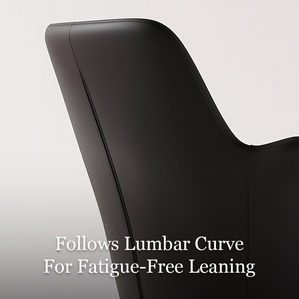 Modern Faux Leather Dining Chair with Curved Armrests and Metal Legs 1 Piece