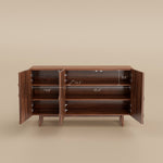Load image into Gallery viewer, Modern Sideboard Wood 3-Door Cabinet Adjustable Shelves
