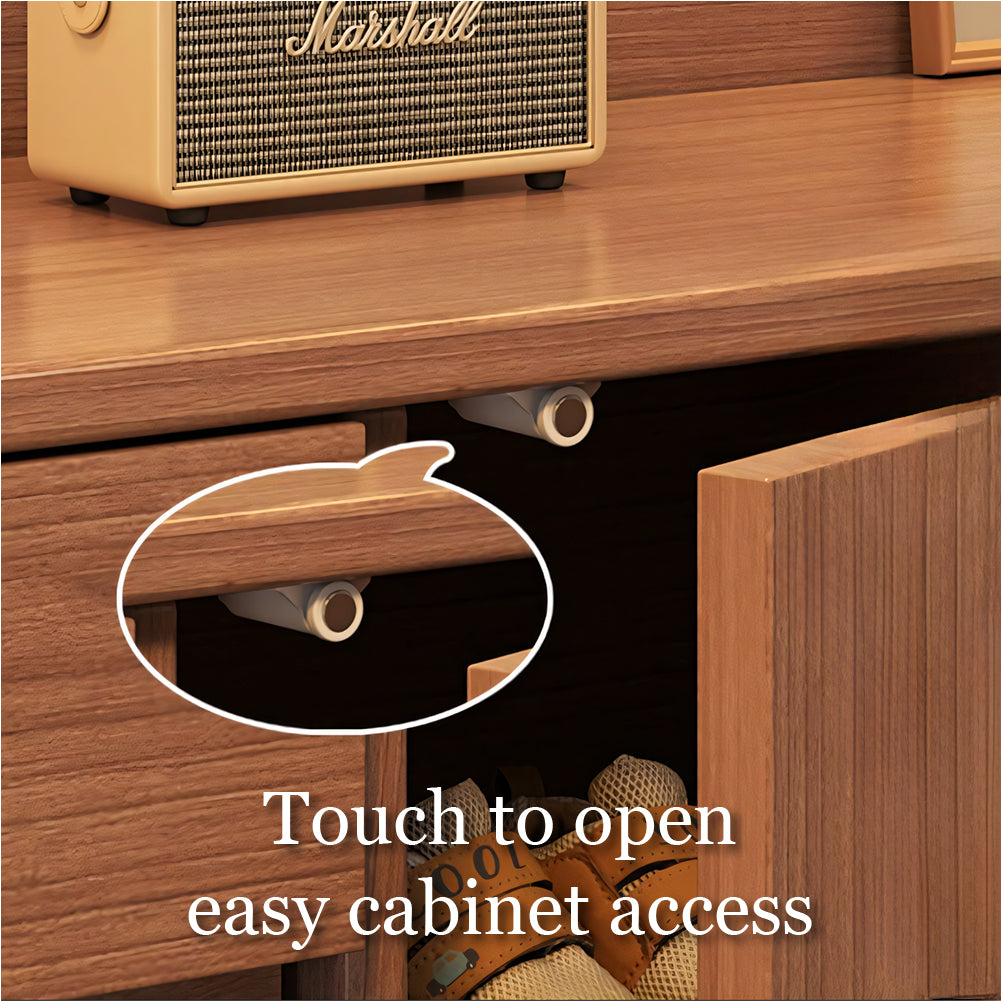 47.2''/55.1'' Modern Walnut Entryway Shoe Cabinet with Drawer Stylish Storage Organizer