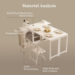 Load image into Gallery viewer, Multi-Functional Dining Table Rotating &amp; Foldable Sideboard Sintered Stone Top Storage Cabinet with Fluted Glass Doors
