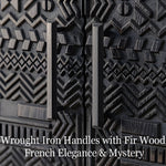 Load image into Gallery viewer, 61.4'' Black Textured Sideboard Cabinet with Decorative Carved Doors
