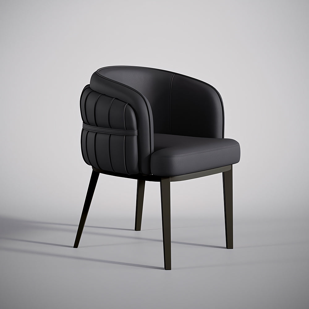 Set of 2 Modern Upholstered Dining Chair with Curved Backrest Cream Accent Chair Minimalist Dining Chair