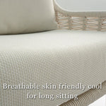 Load image into Gallery viewer, Modern Outdoor Lounge Chair with Woven Rope Frame and Weather Resistant Cushions
