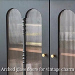 Load image into Gallery viewer, 62.9'' Sideboard Buffet Cabinet Retro Modern Design Textured Glass Doors Ample Storage Space
