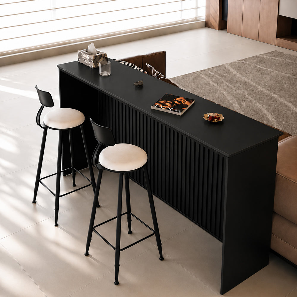 Contemporary Luxury Sintered Marble Slat and Lacquering Steel Panel Craftsmanship Bar Corner Table Set Collection