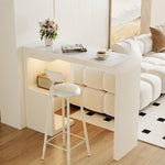 Load image into Gallery viewer, Black and White Finish Marble Surface Home Coffee Bar Table Set
