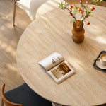 Load image into Gallery viewer, 31.49" Modern Round Meeting Table Walnut Wood Veneer Pedestal Base Compact Dining &amp; Conversation Table

