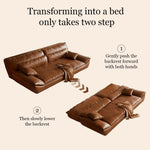 Load image into Gallery viewer, Modern Faux Leather Foldable Sofa Bed Minimalist Comfort for Contemporary Living
