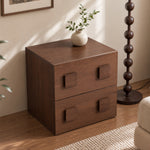 Load image into Gallery viewer, Retro Wood Bedside Table with Drawers for Bedroom
