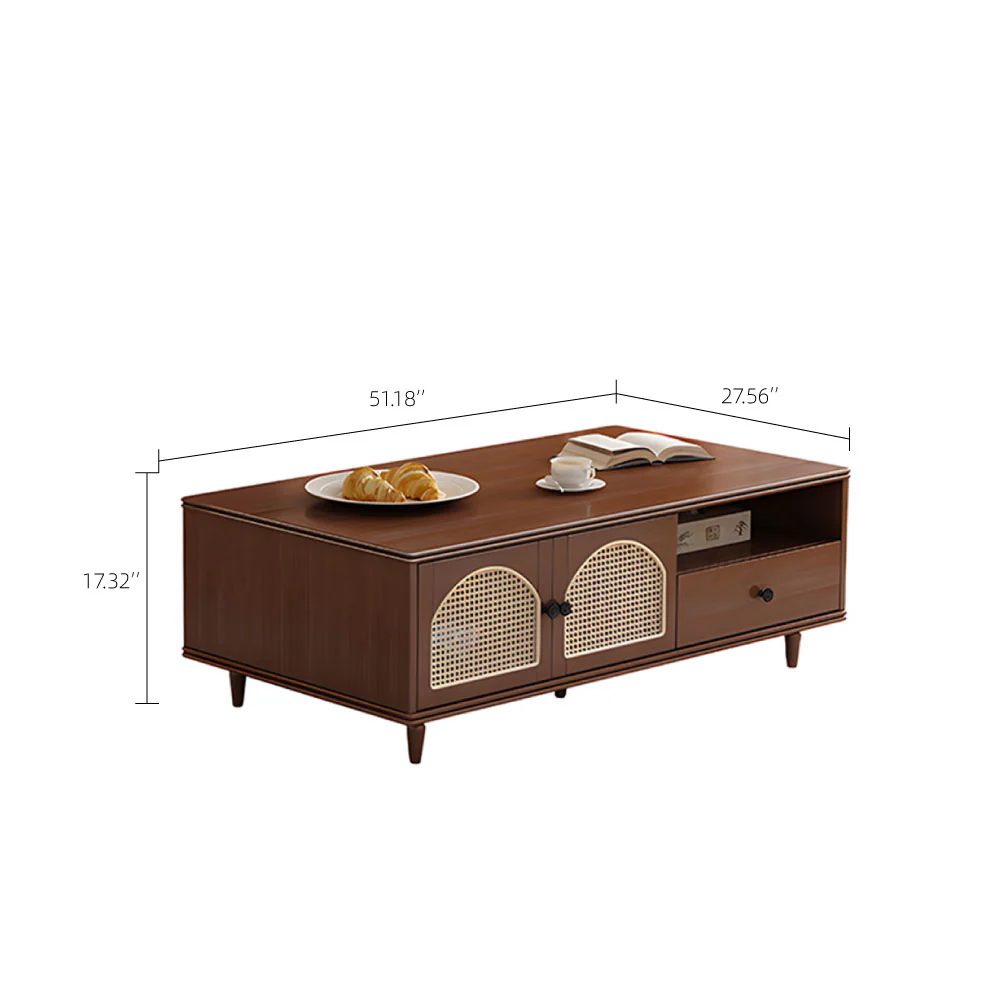 Mid-Century Modern TV Cabinet Cane and Ribbed Glass Design Elegant Wooden Entertainment Center