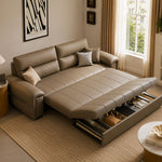 Load image into Gallery viewer, Modern Faux Leather Sofa Bed with Storage Convertible Couch for Living Room
