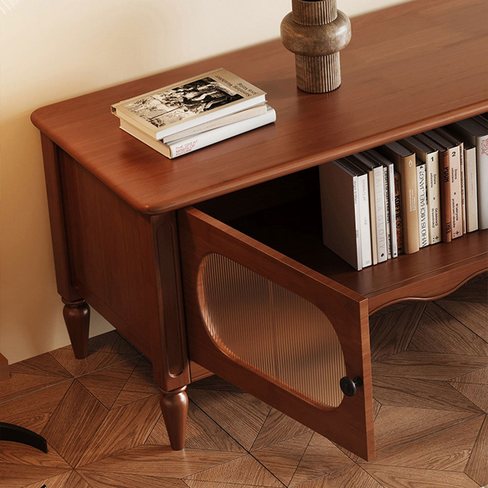 Walnut TV Stand Cabinet with Elegant Design and Spacious Storage Solutions