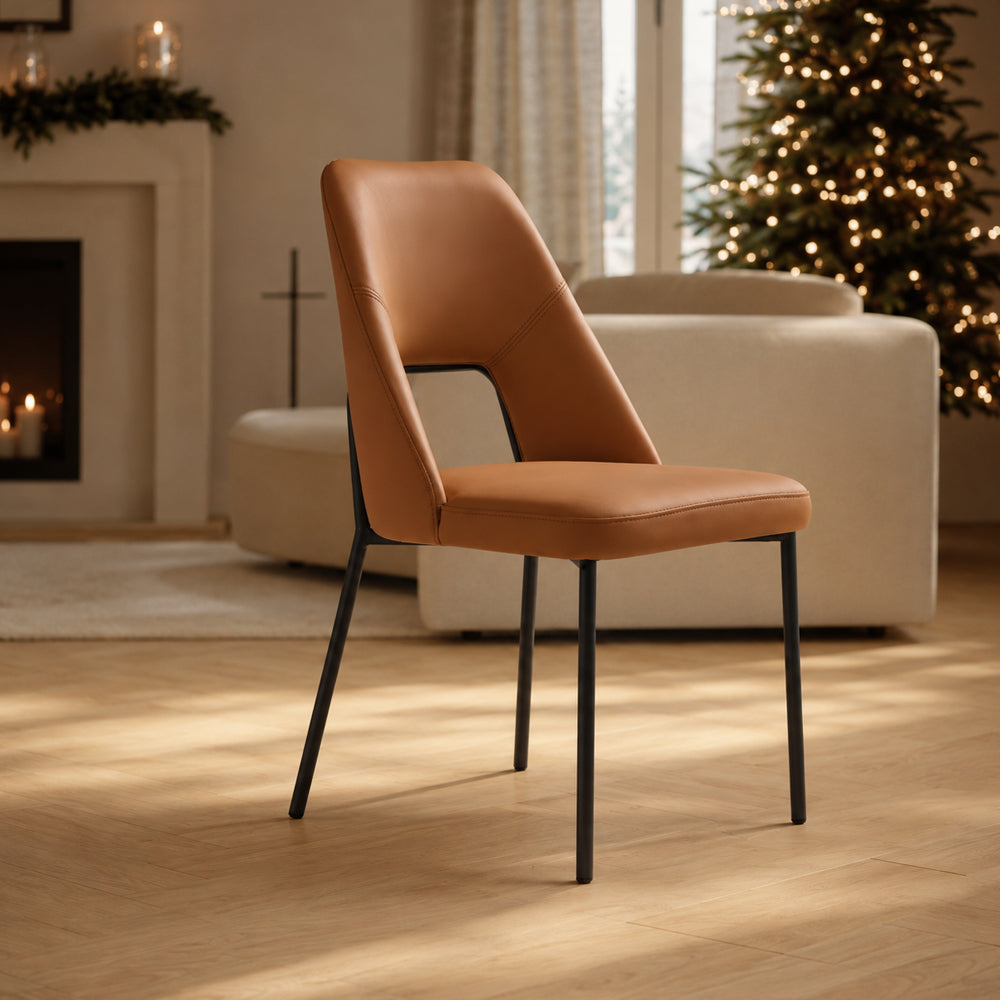 Ergonomic Hollow Back Microfiber Minimalist Kitchen Dining Side Chair 1 Piece