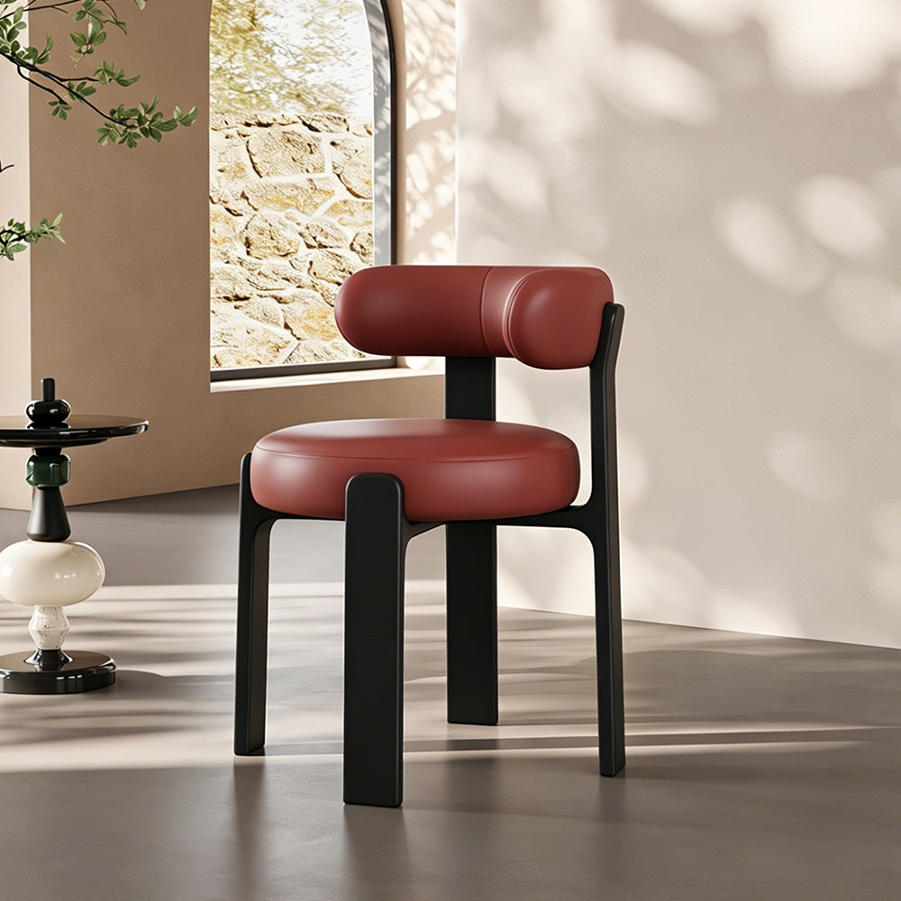 Set of 2 Modern Sculptural Dining Chair Upholstered Seat Minimalist Accent Chair with Metal Frame