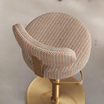 Load image into Gallery viewer, 1 Piece Modern Upholstered Adjustable Bar Stool with Gold Metal Base
