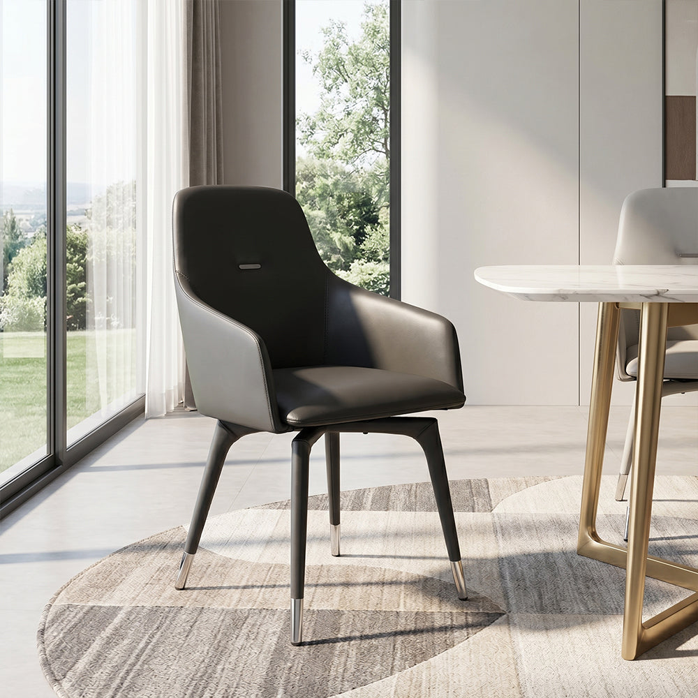 Stain Resistant Faux Leather Dual Color Modern Accent Dining Chair 1 Piece