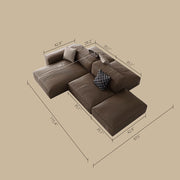 Modern Modular Top-Grain Leather Sectional Sofa