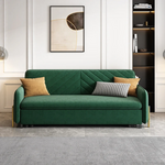 Load image into Gallery viewer, green velvet sofa bed and modern minimalist design
