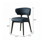 Load image into Gallery viewer, Ergonomic Curved Backrest Solid Wood Frame Faux Leather Dining Chair 1 Piece
