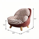 Load image into Gallery viewer, Modern Polka Dot Lounge Chair with Rounded Cushion &amp; Wood Legs
