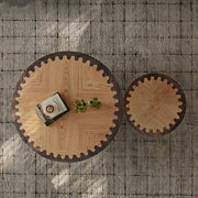 Modern Style Wooden Round Coffee Table Set for Living Room