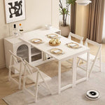 Load image into Gallery viewer, Multi-Functional Dining Table Rotating &amp; Foldable Sideboard Sintered Stone Top Storage Cabinet with Fluted Glass Doors
