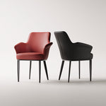 Load image into Gallery viewer, Modern Faux Leather Dining Chair with Curved Armrests and Metal Legs 1 Piece
