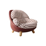 Load image into Gallery viewer, Modern Polka Dot Lounge Chair with Rounded Cushion &amp; Wood Legs

