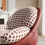 Load image into Gallery viewer, Modern Polka Dot Lounge Chair with Rounded Cushion &amp; Wood Legs
