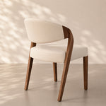 Load image into Gallery viewer, Modern Minimalist Dining Chair Set of 2 Elegant Cream Upholstery &amp; Sculpted Wood Frame
