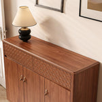 Load image into Gallery viewer, 47.2'' Modern Wooden Shoe Cabinet Entryway Storage Cabinet with Textured Drawers &amp; Doors
