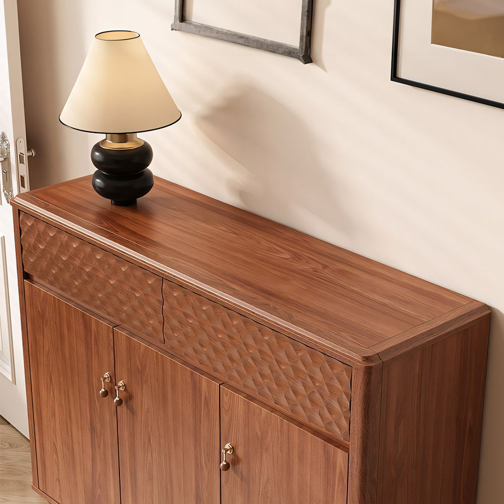 47.2'' Modern Wooden Shoe Cabinet Entryway Storage Cabinet with Textured Drawers & Doors