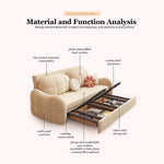 Load image into Gallery viewer, 81'' Pull-Out Convertible Storage Sofa Bed Multifunctional Sleeper Couch with Cat-Scratch-Resistant Velvet and Hidden Drawers
