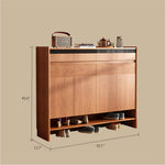 Load image into Gallery viewer, Modern Wood Shoe Cabinet with Doors Natural Entryway Storage Organizer with Open Shelf
