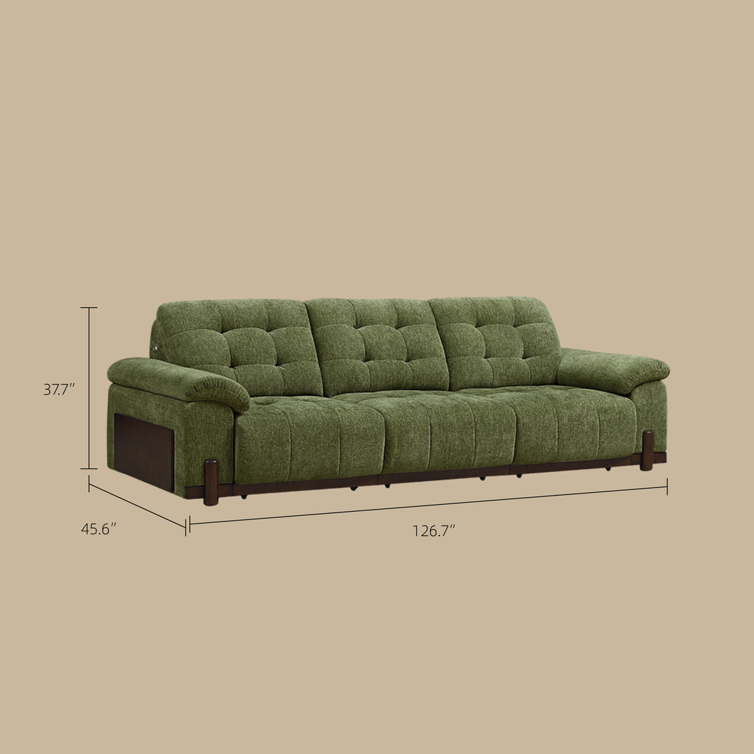 126.7'' Modern Power Reclining Fabric Sofa Remote Control Adjustable Deep Seat Lounge Couch