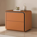 Load image into Gallery viewer, Modern Minimalist Bedside Table with Rounded Edges Two-Drawer Nightstand for Bedroom
