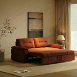 Load image into Gallery viewer, Side view of pull-out sofa bed showing plush upholstery and clean modern lines
