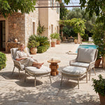 Load image into Gallery viewer, Modern Outdoor Lounge Chair with Woven Rope Frame and Weather Resistant Cushions
