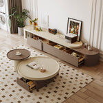 Load image into Gallery viewer, Modern Extendable TV Cabinet with Rounded Edges 3-Drawer Storage
