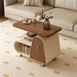 Load image into Gallery viewer, Modern Extendable Coffee Table with Walnut Finish Top and Hidden Storage Rolling Table
