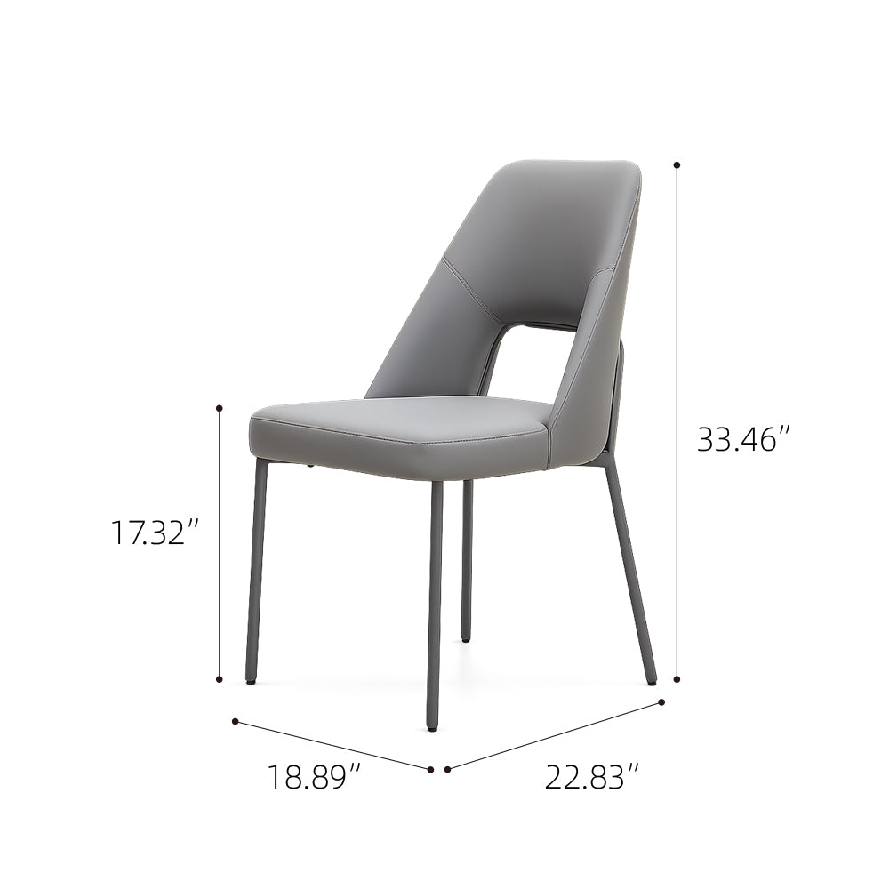 Ergonomic Hollow Back Microfiber Minimalist Kitchen Dining Side Chair 1 Piece