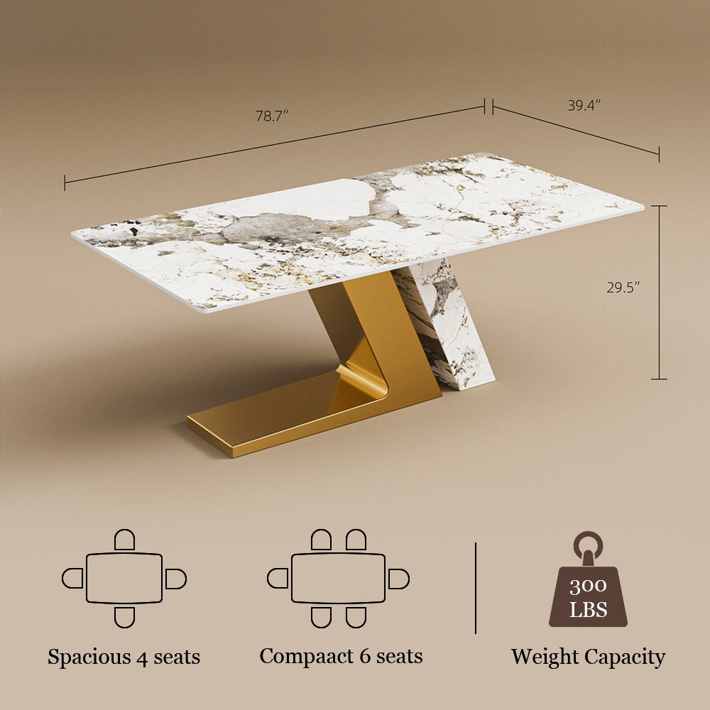 Elegant Marble Dining Room Set: Marble Dining Table + Matching Sideboard