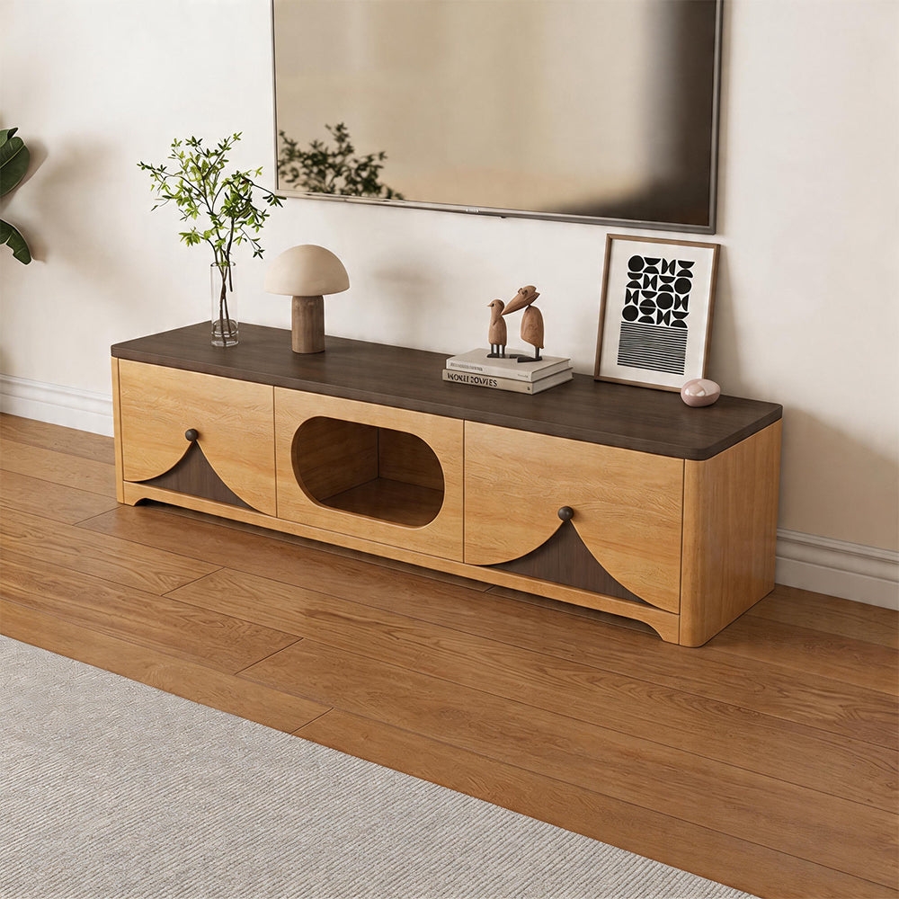 Modern Wooden Pet Friendly Storage Cabinet Coffee Table and TV Stand Set with Multi Functional Design